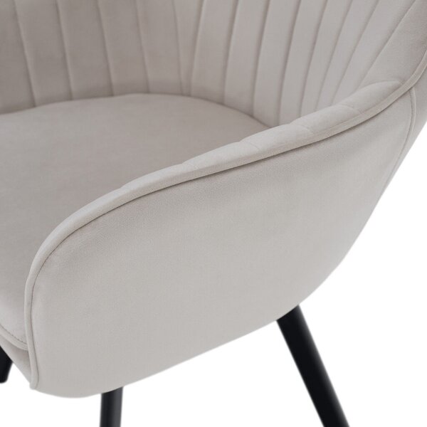 Design fotel, bézses szürke Velvet szövet, AURIL