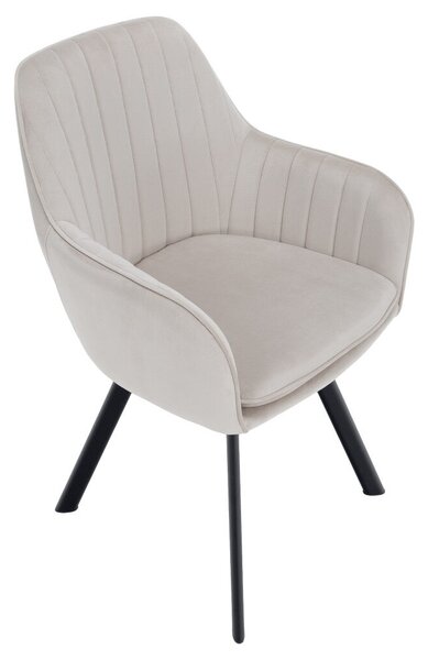 Design fotel, bézses szürke Velvet szövet, AURIL