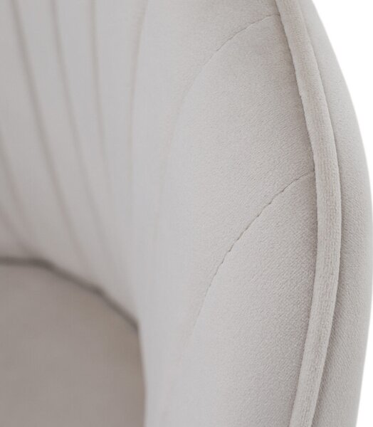 Design fotel, bézses szürke Velvet szövet, AURIL
