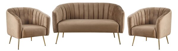Design fotel, barna Velvet szövet/gold króm-arany, BAGY