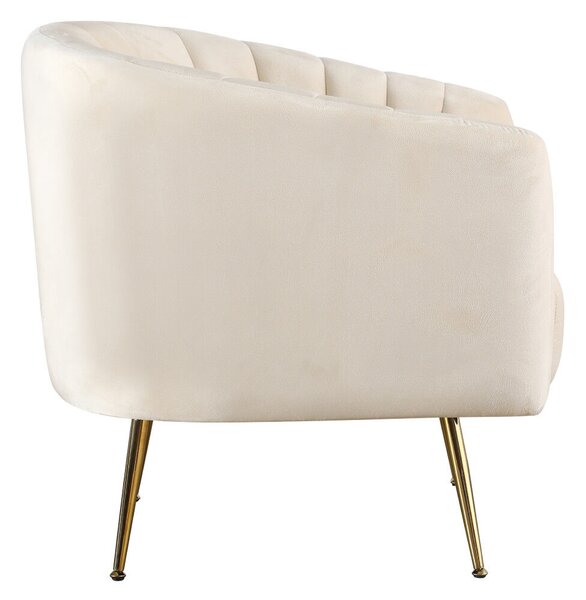 Design fotel, bézs Velvet szövet/gold króm-arany, BAGY
