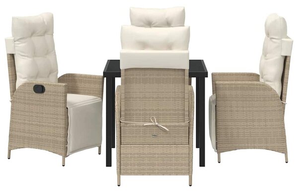 VidaXL Kert étkező szett 5 pcs Bézs Poli rattan