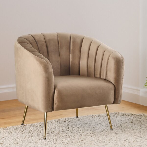 Design fotel, barna Velvet szövet/gold króm-arany, BAGY