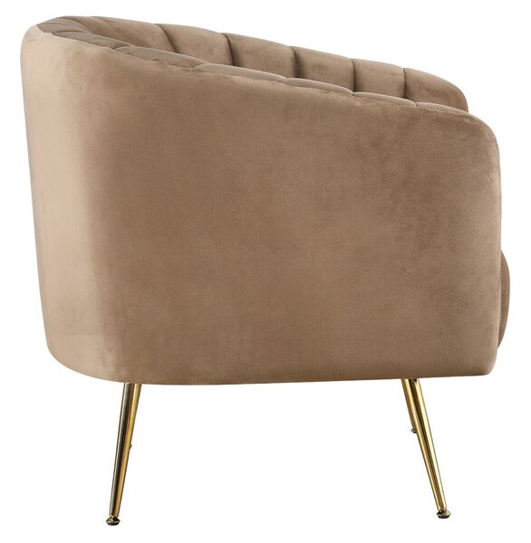 Design fotel, barna Velvet szövet/gold króm-arany, BAGY