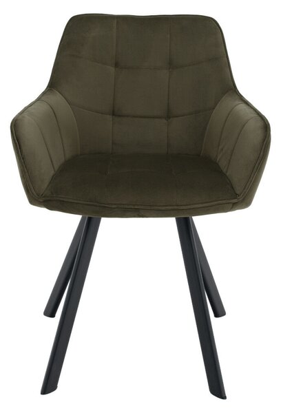 Design fotel, zöld Velvet/fekete, PETIN