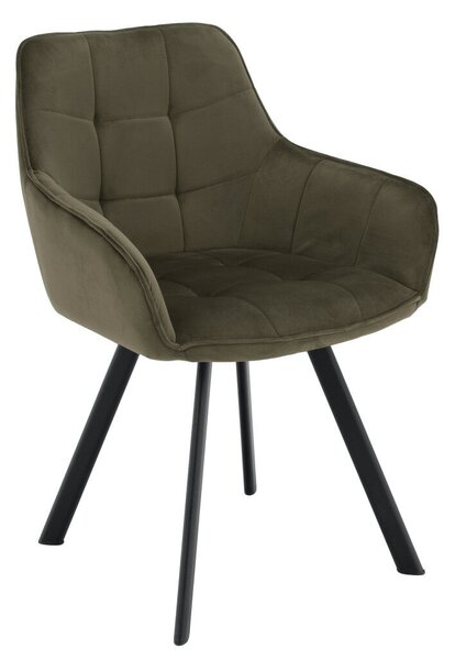 Design fotel, zöld Velvet/fekete, PETIN