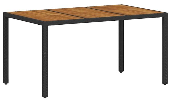 VidaXL Kert étkező szett 7 pcs Fekete és Fa 150 x 90 x 75 cm
