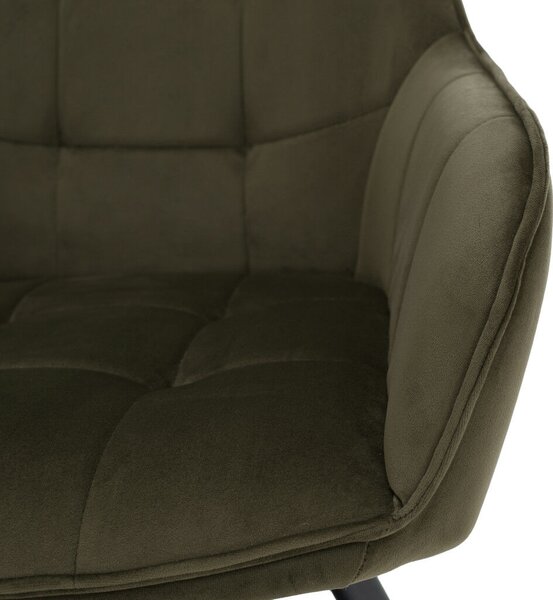 Design fotel, zöld Velvet/fekete, PETIN