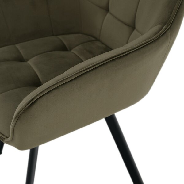 Design fotel, zöld Velvet/fekete, PETIN