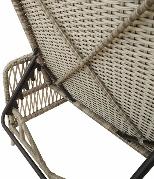 VidaXL Napozóágy párnával Világosszürke 157 x 55 x 92cm polirattan