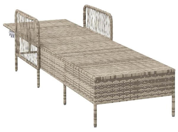 VidaXL Napozóágy párnával Világosszürke 157 x 55 x 92cm polirattan