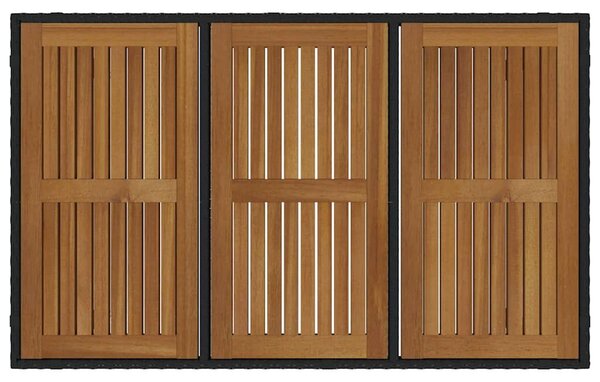 VidaXL Kert étkező szett 7 pcs Fekete és Fa 150 x 90 x 75 cm