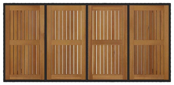 VidaXL Kert étkező szett 9 pcs Fekete és Barna 190 x 90 x 75 cm