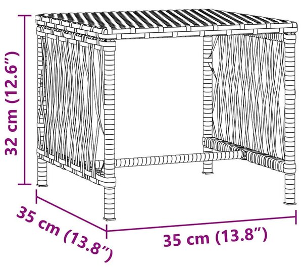 VidaXL Napozóágy párnával 2 pcs Szürke 35 x 35 x 32cm polirattan