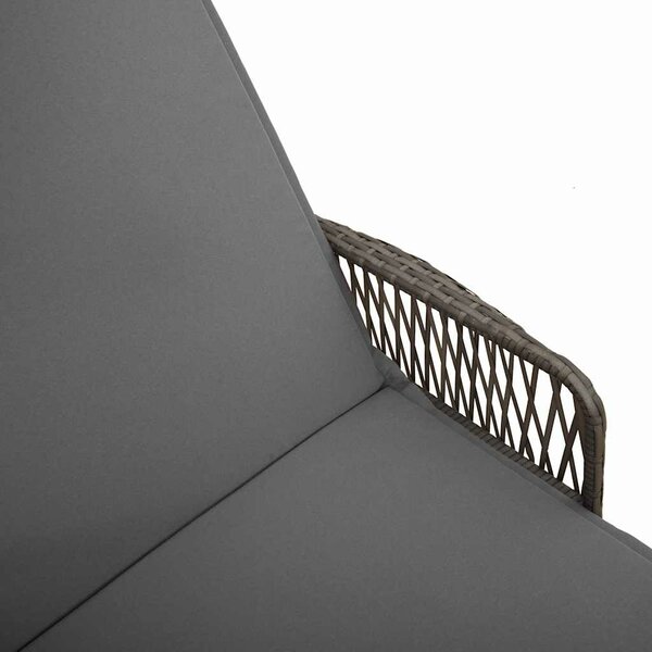 VidaXL Napozóágy párnával 2 pcs Szürke 35 x 35 x 32cm polirattan