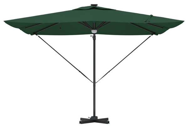 VidaXL Zöld Konzolos LED-es Napernyő - 286x285 cm