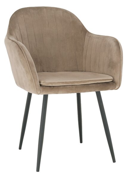 Dizájnos fotel, szürkésbarna Taupe Velvet anyag, ZIRKON