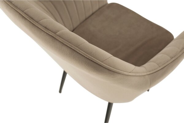Dizájnos fotel, szürkésbarna Taupe Velvet anyag, ZIRKON