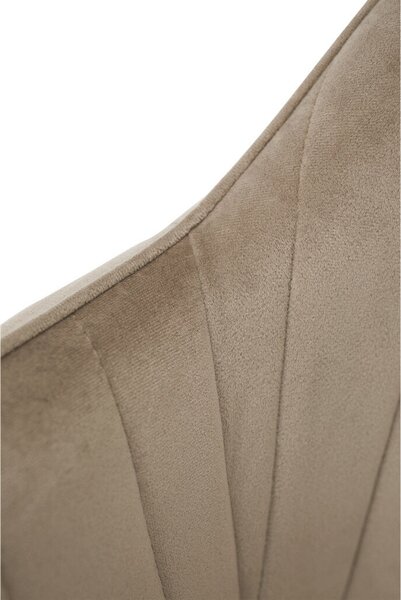 Dizájnos fotel, szürkésbarna Taupe Velvet anyag, ZIRKON