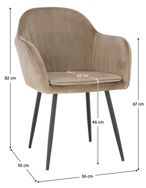 Dizájnos fotel, szürkésbarna Taupe Velvet anyag, ZIRKON