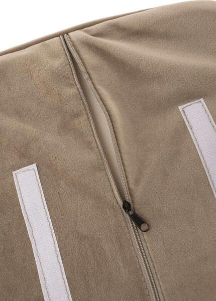 Dizájnos fotel, szürkésbarna Taupe Velvet anyag, ZIRKON