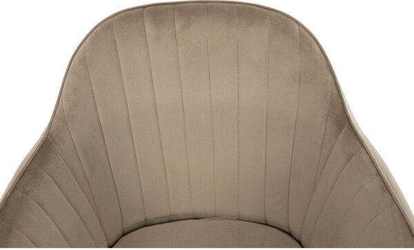 Dizájnos fotel, szürkésbarna Taupe Velvet anyag, ZIRKON