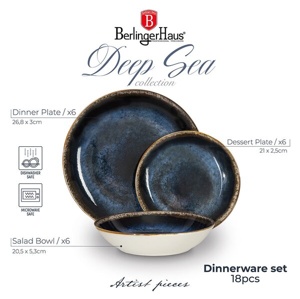 Berlinger Haus BH-10301 Deep Sea Collection 18 részes Étkészlet - Kék
