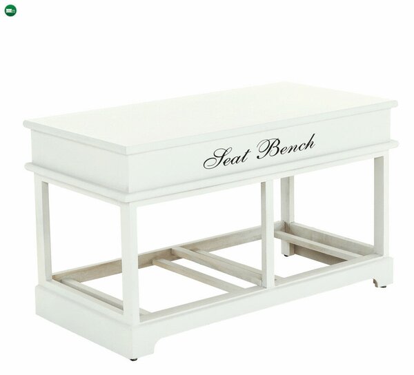 Lóca párnával, 2 fiók, fehér/szürke, SEAT BENCH 2 NEW