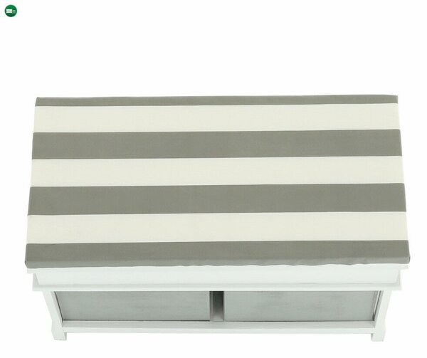 Lóca párnával, 2 fiók, fehér/szürke, SEAT BENCH 2 NEW