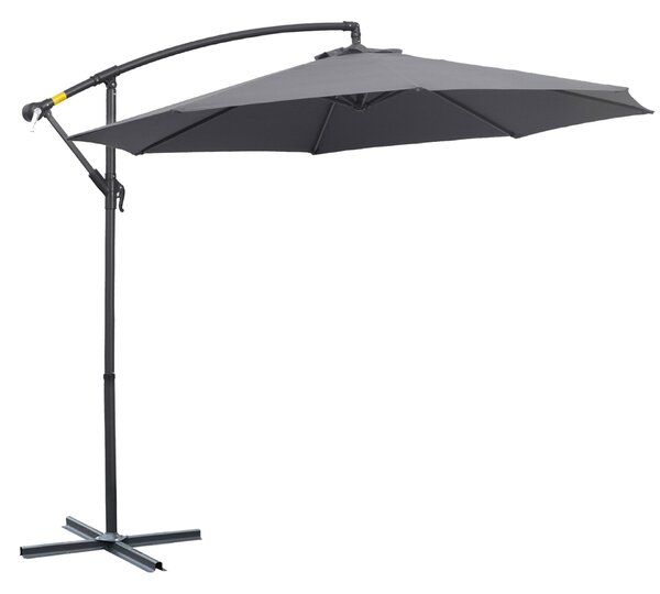 Outsunny Deluxe Karos Kerti Napernyő Tekerővel, Φ3m