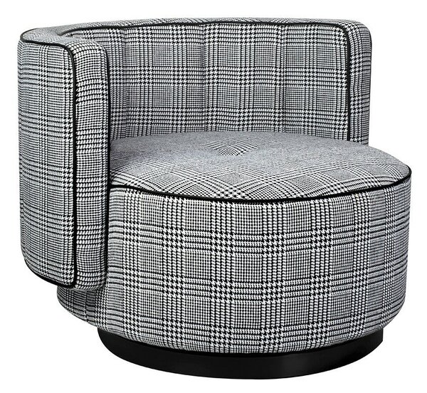 King Home TONDO Forgó Fotel Pepita Fekete-Fehér