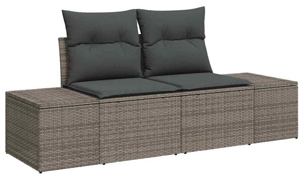 Kerti Kanapé Szett 5 pcs Szürke 55 x 62 x 69 cm Poli rattan
