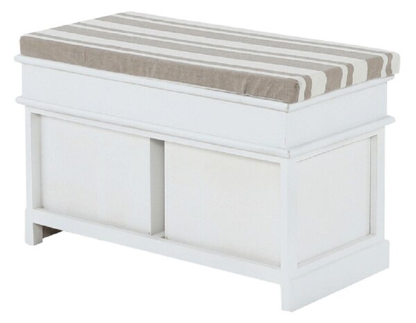 Lóca párnával, 2 fiók, fehér/világosbarna, SEAT BENCH 1 NEW