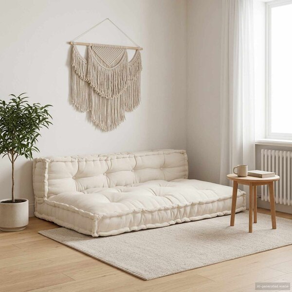 VidaXL Pallet Sofa Párna 2 db Szövet Krémszínű 120 x 80 x 38 cm