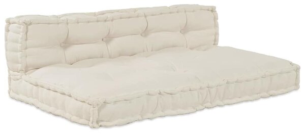 VidaXL Pallet Sofa Párna 2 db Szövet Krémszínű 120 x 80 x 38 cm
