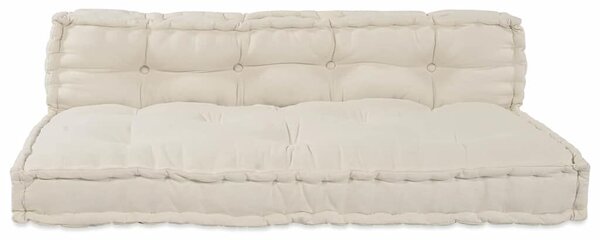 VidaXL Pallet Sofa Párna 2 db Szövet Krémszínű 120 x 80 x 38 cm