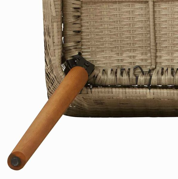 Kert étkező szett párnával 5 pcs Bézs polirattan