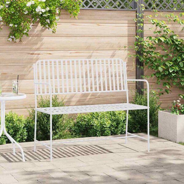 VidaXL Kerti pad Fehér 104 x 54 x 93cm Acél