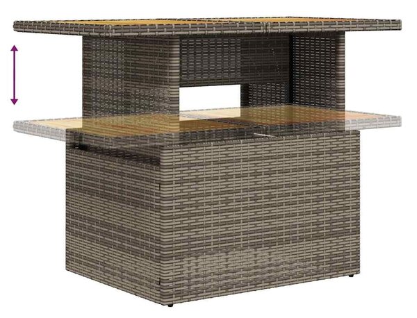 VidaXL 5 részes szürke polyrattan kerti ülőgarnitúra párnákkal