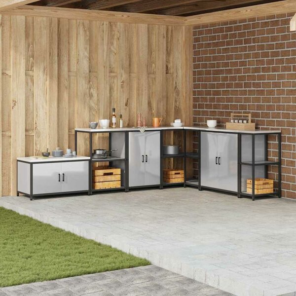 VidaXL Konyhai Tárolás HATTEM Ezüst 60 x 50 x 92 cm Acél