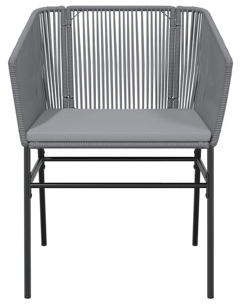 VidaXL 5 részes szürke polyrattan üveg kerti étkezőgarnitúra párnával