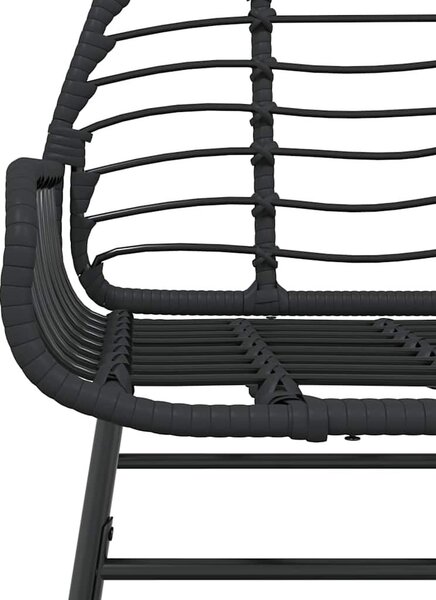VidaXL 5 részes fekete polyrattan üveg kerti étkezőgarnitúra