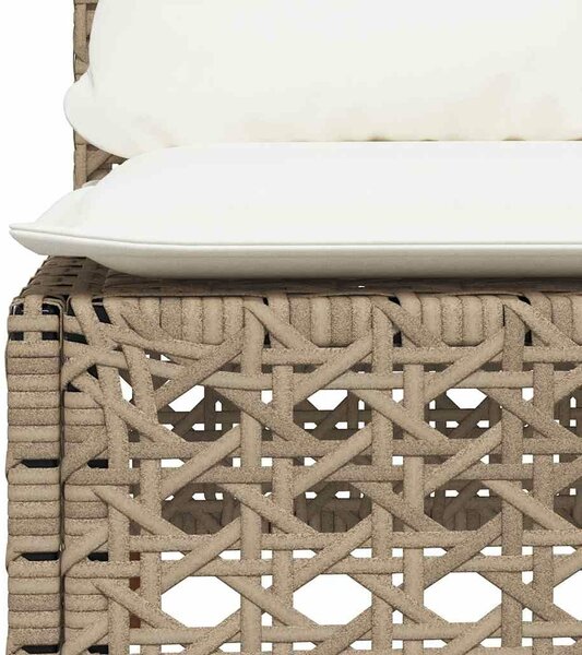 VidaXL 7 részes bézs polyrattan kerti ülőgarnitúra párnákkal
