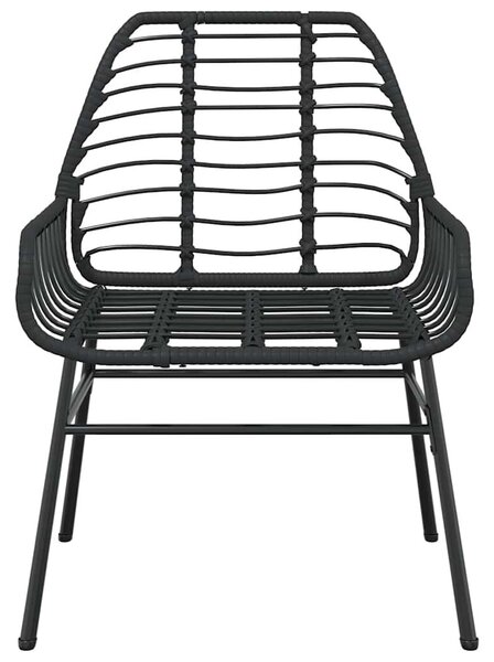 VidaXL 5 részes fekete polyrattan üveg kerti étkezőgarnitúra