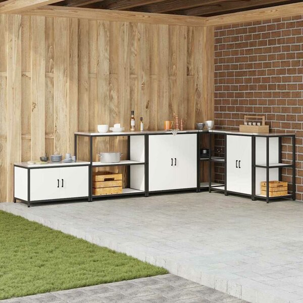 VidaXL Konyhai polcrendszer HATTEM Fehér 90 x 50 x 92 cm Acél