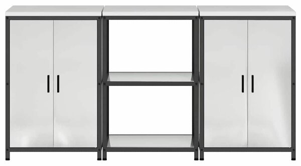 VidaXL Konyhai Tároló Készlet HATTEM 3 pcs Ezüst Horganyzott Acél