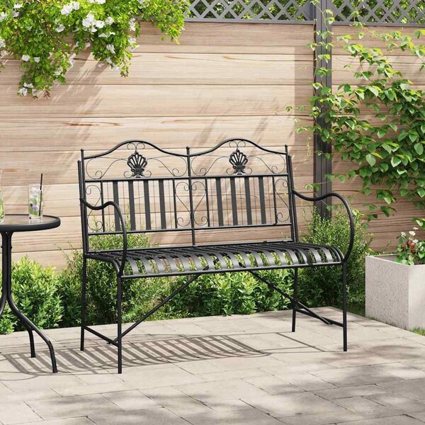 VidaXL Kerti pad Fekete 104 x 54 x 93cm Acél