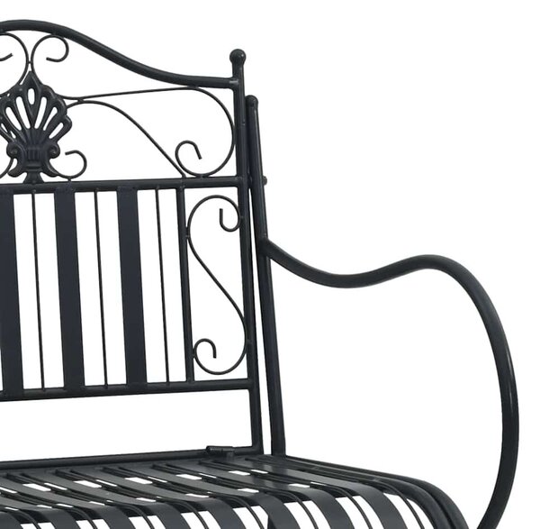 VidaXL Kerti pad Fekete 104 x 54 x 93cm Acél