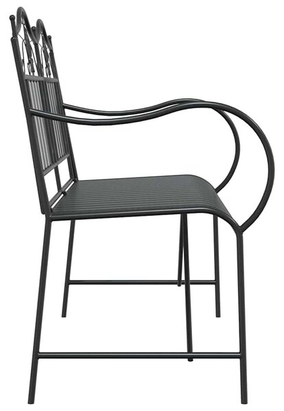 VidaXL Kerti pad Fekete 104 x 54 x 93cm Acél