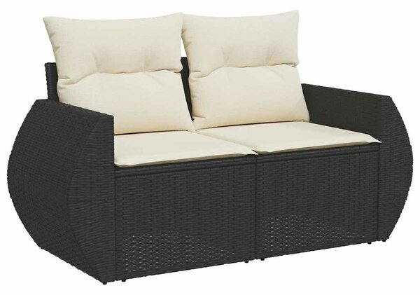 VidaXL Kerti Kanapé Szett párnával 8 pcs Fekete és Krém polirattan